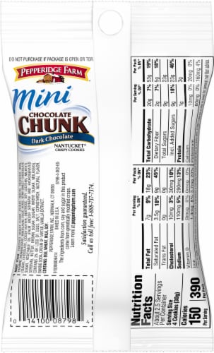 Pepperidge Farm Nantucket Mini Dark Chocolate Chunk Cookies Perspective: back