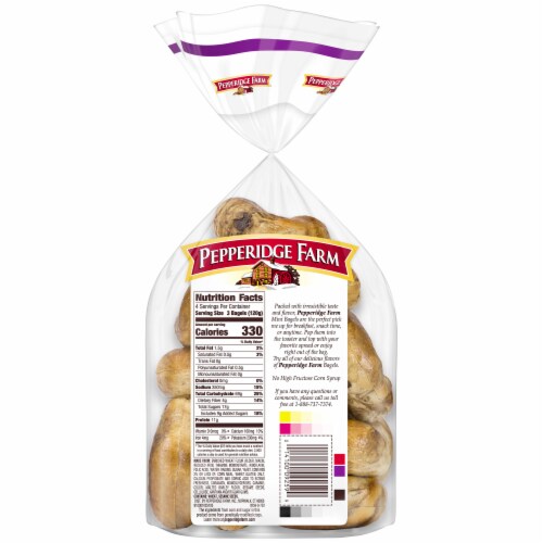 Pepperidge Farm® Mini Cinnamon Raisin Bagels Perspective: back