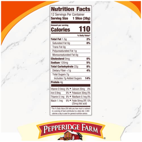 Pepperidge Farm® Pumpkin Spice Swirl Bread Perspective: back