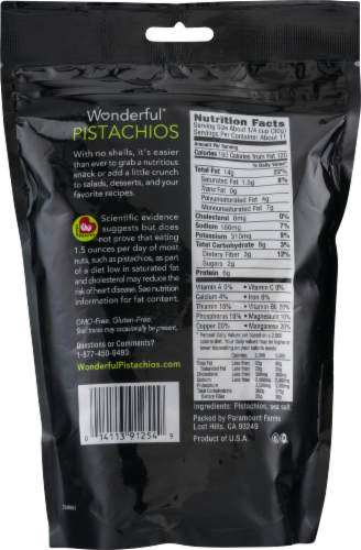 Wonderful Roasted and Salted Kernel Pistachios Perspective: back