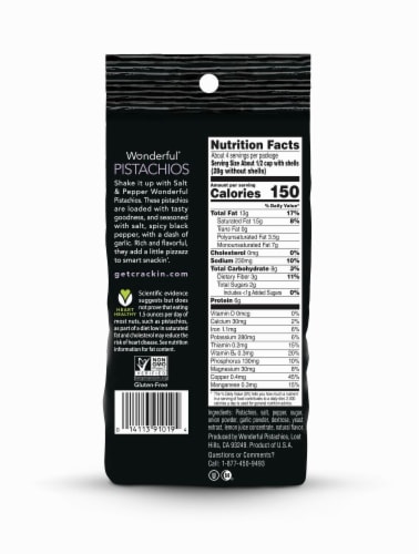 Wonderful® Salt & Pepper Pistachios Perspective: back