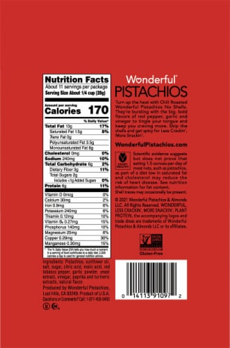Wonderful® No Shell Chili Roasted Pistachios Perspective: back