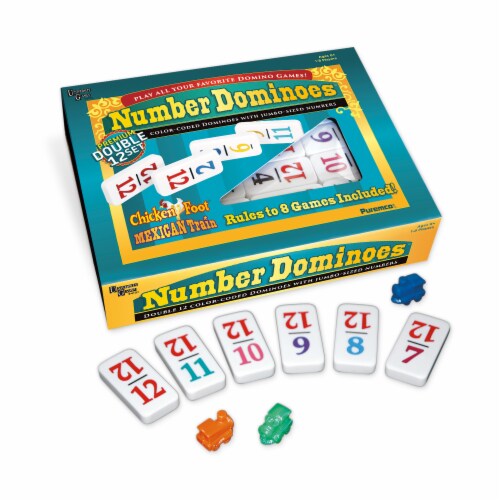 University Games Premium Double 12 Set Dominoes Perspective: back