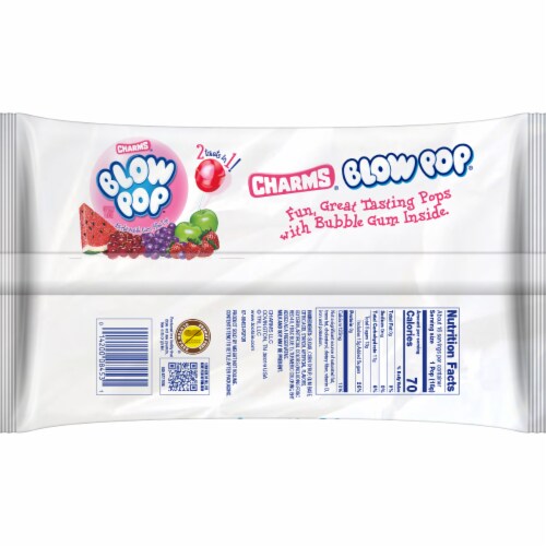 Blow Pop® Assorted Bubble Gum Filled Pops Halloween Candy Perspective: back