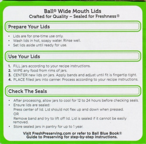 Ball Wide Mouth Canning Lids Perspective: back