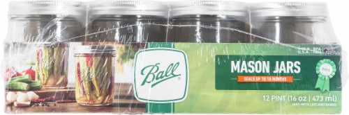 Ball® Wide Mouth Pint Jars Perspective: back
