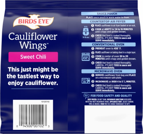 Birds Eye® Frozen Cauliflower Wings Vegetables Sweet Chili Flavor Perspective: back