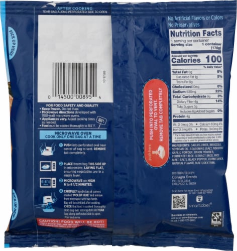 Birds Eye® Quick Roasters Broccoli & Cauliflower Frozen Vegetables Perspective: back