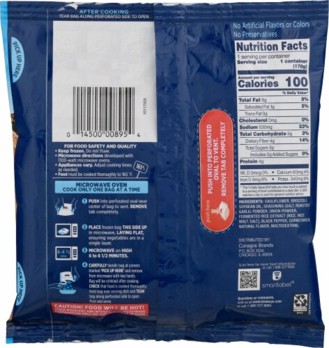Birds Eye® Quick Roasters Broccoli & Cauliflower Frozen Vegetables Perspective: back