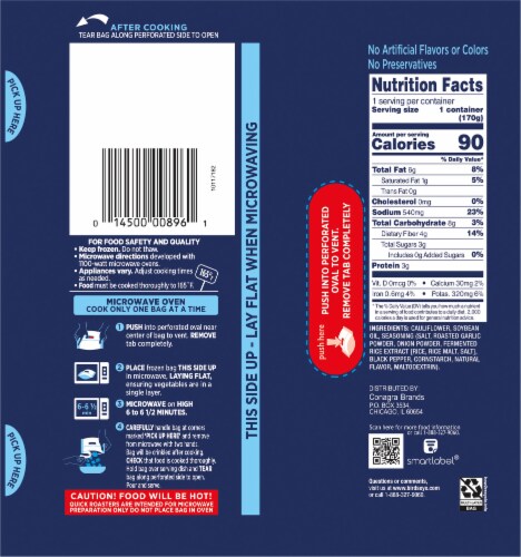 Birds Eye® Quick Roasters Cauliflower Frozen Vegetables Perspective: back