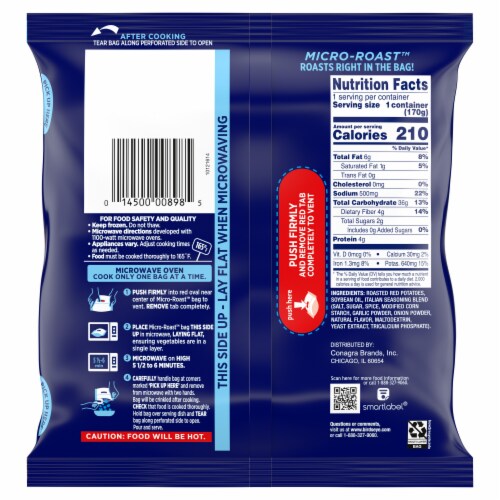 Birds Eye® Quick Roasters Red Potatoes Frozen Vegetables Perspective: back