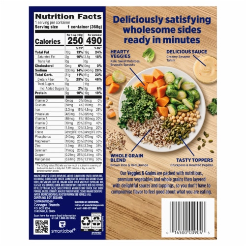 Birds Eye Veggies & Grains Frozen Vegetable Blend, Buddha Perspective: back