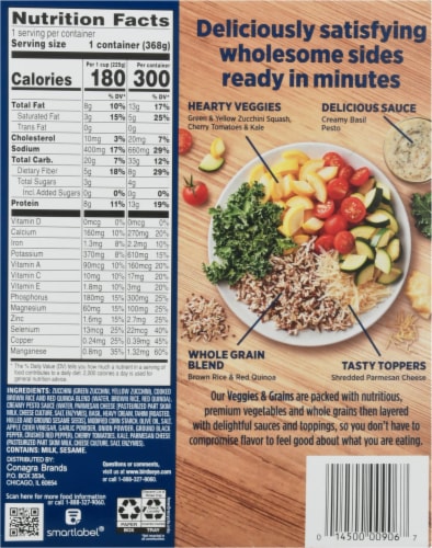 Birds Eye® Veggies & Grains Creamy Pesto Frozen Vegetable Blend Perspective: back