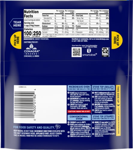 Birds Eye® Steamfresh® Diced Frozen Sweet Potatoes Perspective: back