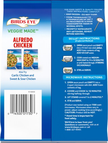 Birds Eye Veggie Made Alfredo Chicken Frozen Meal Perspective: back
