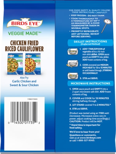 Birds Eye® Veggie Made™ Chicken Friend Rice Cauliflower Frozen Meal Perspective: back