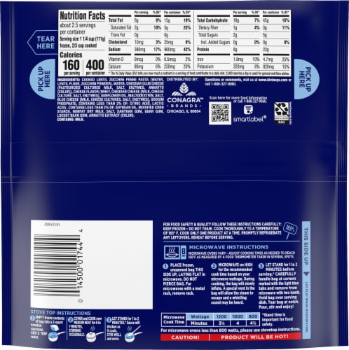 Birds Eye® Veggie Pasta™ Penne with Cheddar Cheese Sauce Frozen Meal
