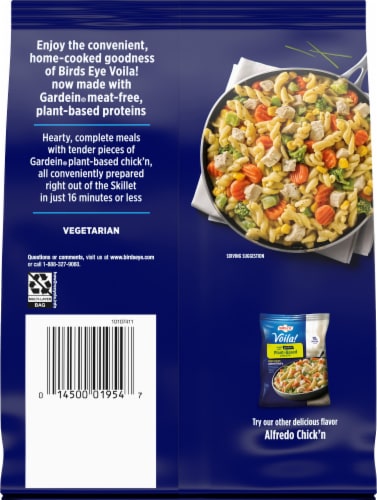 Birds Eye Voila Plant Based Gardein Garlic Chick'n Vegetable Frozen Meal Perspective: back
