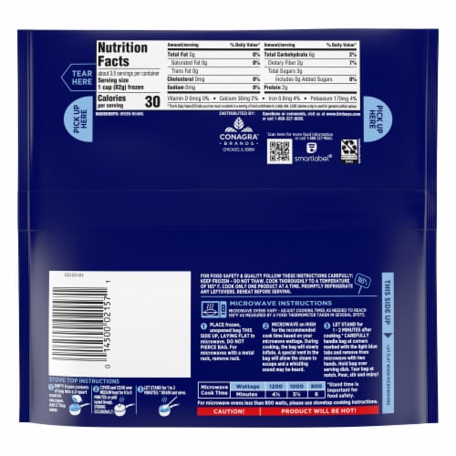 Birds Eye Steamfresh Whole Green Beans Frozen Vegetables Perspective: back