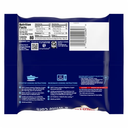 Birds Eye Baby Gold & White Kernel Corn Frozen Vegetables Perspective: back