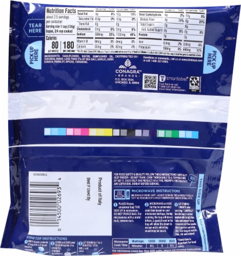 Birds Eye® Steamfresh Savory Herb Riced Cauliflower Perspective: back