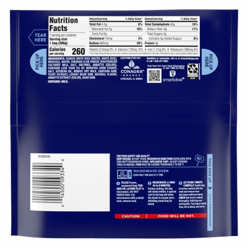 Birds Eye® Steamfresh Cheddar Cheese Rice & Broccoli Frozen Side Dish Perspective: back