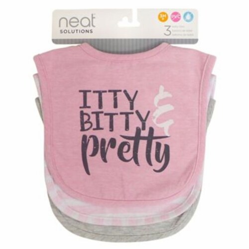 Neat Solutions® 3-Pack Girl Water Resistant Heather Infant Bibs in Pink Multi Perspective: back