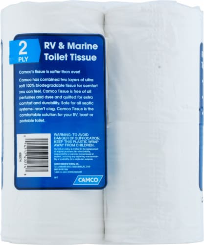 Camco Ultra Soft RV & Marine 2 Ply Tissue Rolls Perspective: back