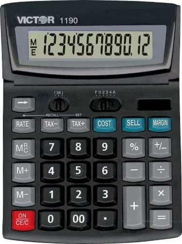 Victor Finance Portable Calculator,LCD,12 Digit  1190 Perspective: back