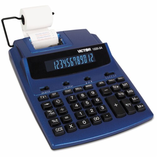 Victor Desktop Calculator,Ink Roller,12 Digits  1225-3A Perspective: back