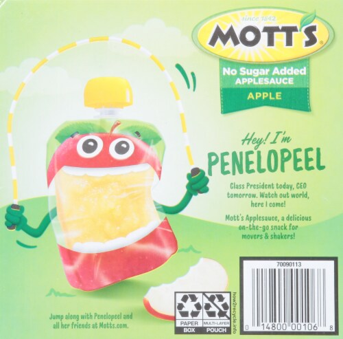 Mott's® Unsweetened Applesauce Pouches Perspective: back