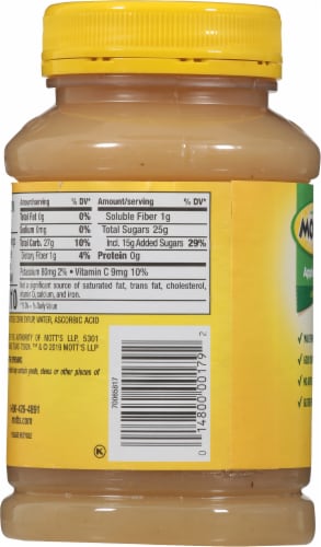 Mott's Applesauce Jar Perspective: back