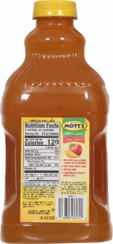 Mott's 100% Apple Mango Juice Perspective: back