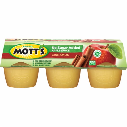 Mott's No Sugar Added Cinnamon Applesauce Perspective: back