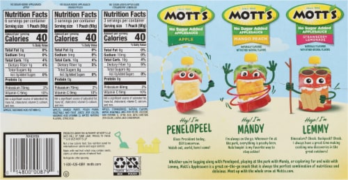Mott's® No Sugar Added Applesauce Variety Pack Perspective: back