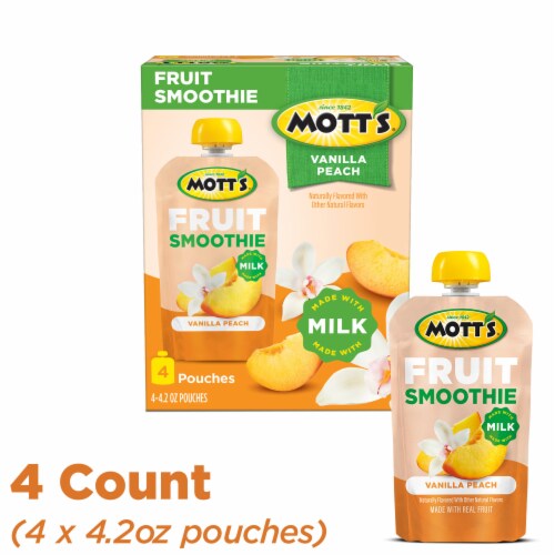 Mott's Vanilla Peach Fruit Smoothie Pouch Perspective: back