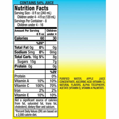 Mott's for Tots Apple Juice Beverage Perspective: back