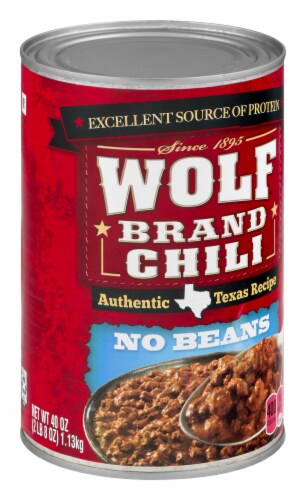 Wolf Brand No Beans Chili Perspective: back