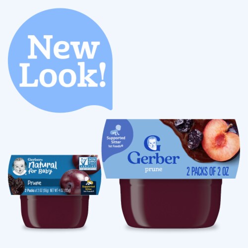 Gerber 1st Foods Baby Food Prune 2 oz Tubs (2 Pack) Perspective: back