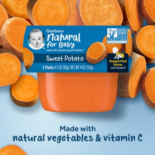 Gerber® Sweet Potato Stage 1 Baby Food Perspective: back