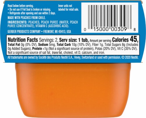 Gerber Peach Stage 1 Baby Food Perspective: back