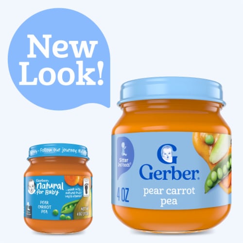 Gerber® Natural 2nd Foods Pear Carrot Pea Stage 2 Baby Food Perspective: back