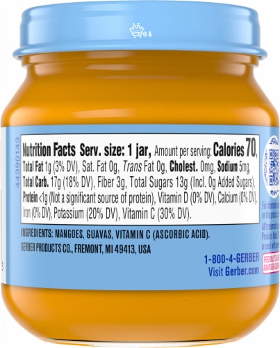 Gerber® Sitter 2nd Foods® Mango Guava Infant Puree Jar Perspective: back