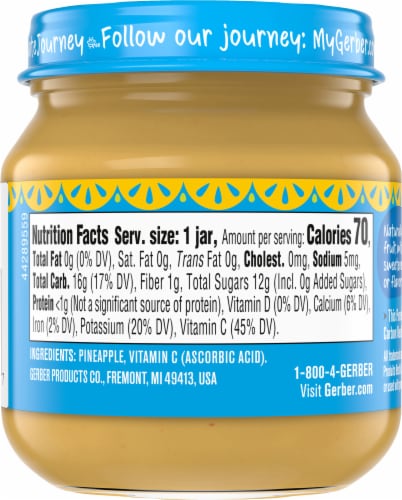Gerber® Sitter 2nd Foods® Pineapple Infant Puree Jar Perspective: back