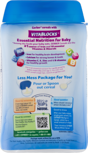 Gerber Mixed Grain Cereal Perspective: back