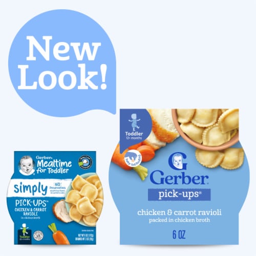 Gerber Pick-Ups Chicken and Carrot Ravioli in Chicken Broth Toddler Meal Perspective: back