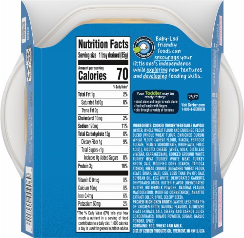 Gerber® Pick-Ups™ Turkey & Vegetable Ravioli Toddler Meal Perspective: back
