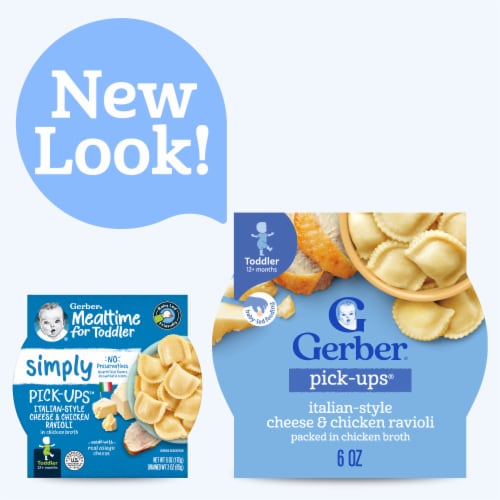Gerber Toddler Food Italian-Style Cheese & Chicken Ravioli Pick-Ups Perspective: back