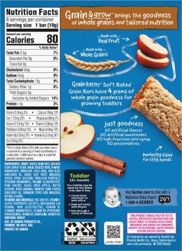 Gerber® Grain & Grow™ Apple Cinnamon Soft Baked Grain Bars Snack Perspective: back