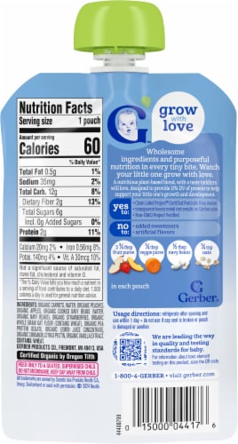 Gerber® Organic Plant-Tastic™ Summer Fruit & Veggie Smash Toddlers Pouch Perspective: back